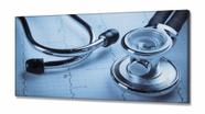 Quadro Decorativo Medicina Stetoscópio Azul em Tecido canvas 130x60