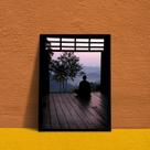 Quadro Decorativo Meditação Fotografia Monge 45x34cm