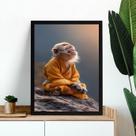 Quadro Decorativo Meditação - Macaquinho 45x34cm Quadro Decorativo Meditação - Macaquinho 45x34cm
