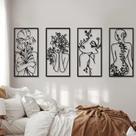 Quadro Decorativo Metal Vazado Sala Escritório 4 Quadros