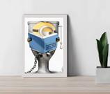 Quadro Decorativo Minions Preso Sala Quarto +Vidro 33x25 A4