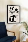 Quadro Decorativo Miró Preto e Branco - 70x50cm