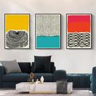Quadro decorativo moderno multicolorido abstrato geométrico