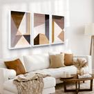 Quadro Decorativo Moldura Geométrico Cores Neutras
