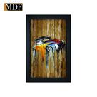 Quadro Decorativo Moldura Pintada Gel Fusca Surf 30x20 Mdf Adesivado