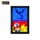 Quadro Decorativo Moldura Pintada Gel Pokemon 30x20 Mdf Adesivado