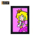 Quadro Decorativo Moldura Pintada Gel Princesa Peach 30x20 Mdf Adesivado