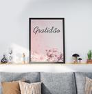 Quadro Decorativo Moldura Preta 30x40cm Gratidão