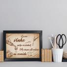Quadro Decorativo Moldura Preta MDF Frase Vinho