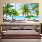 Quadro decorativo mosaico 3 peças decoração lar sala quarto copa tamanho grande praia descanso