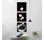 Quadro Decorativo Mosaico 3 Peças Vaso De Flores.