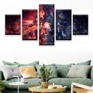 Quadro Decorativo Mosaico 5 Peças Halo 5 Guardians.