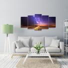 Quadro decorativo Mosaico Estrada Estrelas Espaço 5 Peças Quadro decorativo Mosaico Estrada Estrelas Espaço 5 Peças
