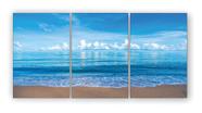 Quadro Decorativo Mosaico Paisagem Mar 3 Peças
