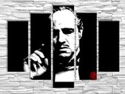 Quadro Decorativo Mosaico Sala Dom Corleone 5 Partes
