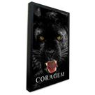 Quadro Decorativo Motivacional Pantera com Coragem em Moldura Caixa Quadro Decorativo Motivacional Pantera com Coragem em Moldura Caixa