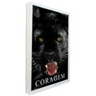 Quadro Decorativo Motivacional Pantera com Coragem em Moldura Caixa Quadro Decorativo Motivacional Pantera com Coragem em Moldura Caixa