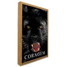 Quadro Decorativo Motivacional Pantera com Coragem em Moldura Caixa Quadro Decorativo Motivacional Pantera com Coragem em Moldura Caixa