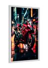 Quadro decorativo - moto vermelha cidade luxo