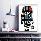 Quadro Decorativo Mulher Africana Abstrato 24x18cm