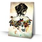 Quadro Decorativo Mulher Aquarela Borboleta Moderno Feminino