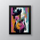 Quadro Decorativo Mulher Corpo Violão 33x24cm