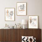 Quadro Decorativo Mulher Faces Abstratas Moldura Mel