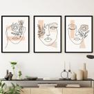 Quadro Decorativo Mulher Faces Abstratas Moldura Preta
