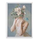 Quadro Decorativo Mulher Flores - Desabroche 24x18cm