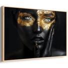 Quadro decorativo Mulher Negra Dourada Reflexos de Ouro Luminosos - Art Canvas Quadro decorativo Mulher Negra Dourada Reflexos de Ouro Luminosos - Art Canvas