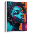 Quadro decorativo Mulher Negra em Reflexos de Luz e Cor - Art Canvas Quadro decorativo Mulher Negra em Reflexos de Luz e Cor - Art Canvas