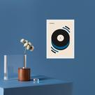 Quadro Decorativo Música Disco Azul - Bauhaus 33x24cm