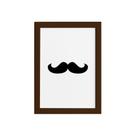 Quadro Decorativo Namorados Bigode Moldura Marrom 22x32cm