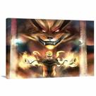 Quadro decorativo Naruto e Kurama Artístico Tela em Tecido
