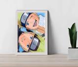 Quadro Decorativo Naruto Selfie Sala Quarto + Vidro 33x25 A4