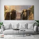Quadro Decorativo Naruto Vale Do Fim 5 peças 140x65