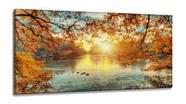 Quadro Decorativo Nascer do Sol Paisagem em Tecido Canvas 130x60 cm Quadro Decorativo Nascer do Sol Paisagem em Tecido Canvas 130x60 cm