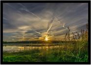 Quadro Decorativo Natureza Paisagem Lago Reflexão Salas Quartos Escritório Com Moldura RC119