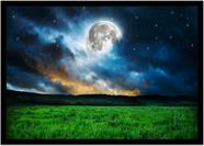 Quadro Decorativo Natureza Paisagem Lua Campos Salas Quartos Escritório Com Moldura R034