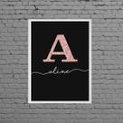 Quadro Decorativo Nome Aline 24x18cm - com vidro