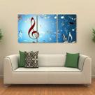 Quadro Decorativo Notas Musicais Em Tecido 3 Peças