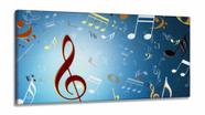 Quadro Decorativo Notas Musicais em Tecido Canvas 130x60