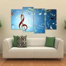 Quadro Decorativo Notas Musicais Mosaico Em Tecido 4 Peças 1