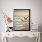 Quadro Decorativo Nuances Bege - Praia Pássaros 33x24cm Quadro Decorativo Nuances Bege - Praia Pássaros 33x24cm