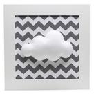 Quadro Decorativo Nuvem Chevron Cinza Quarto Bebê Infantil Menina Menino