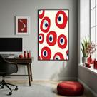 Quadro Decorativo Olhos Gregos Vermelhos - 70x50cm