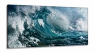 Quadro Decorativo Onda Mar Azul em Tecido Canvas 130x60 sala quarto Quadro Decorativo Onda Mar Azul em Tecido Canvas 130x60 sala quarto