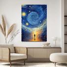 Quadro Decorativo Onda Van Gogh Tecido Canvas