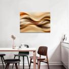 Quadro Decorativo Ondas Abstrato Dourado 90x60 Grande Sala