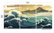 Quadro Decorativo Ondas Japão 120x60 3 peças Quadro Decorativo Ondas Japão 120x60 3 peças